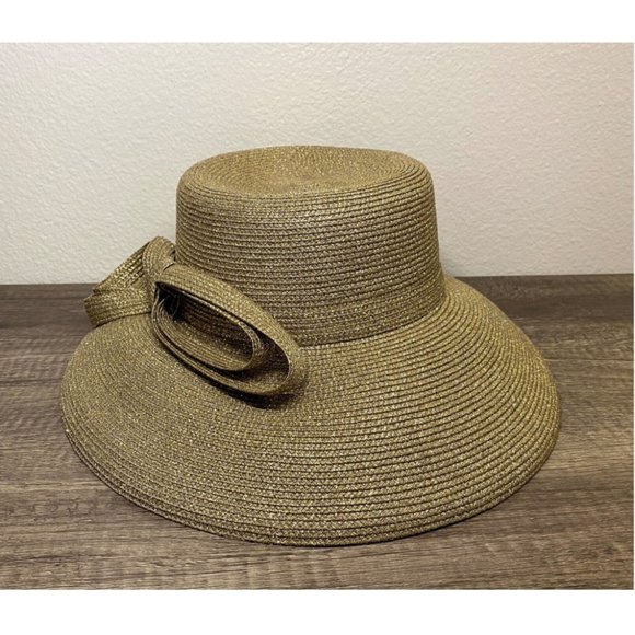 Fine Millinery By August Accessories Gold and Brown Womens Derby Hat - New - Picture 1 of 11